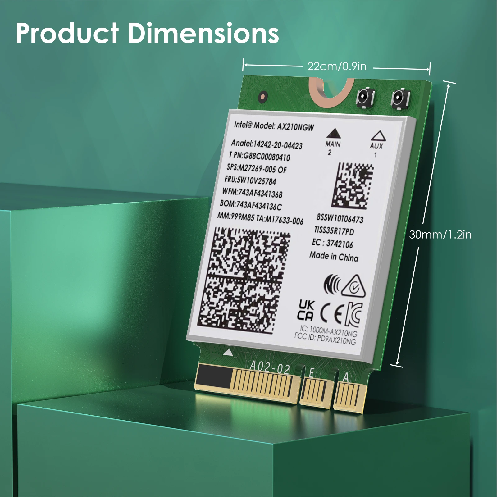 Tri-Band, 5400Mbps, 2.4GHz, 5GHz, 6GHz, Adaptador de