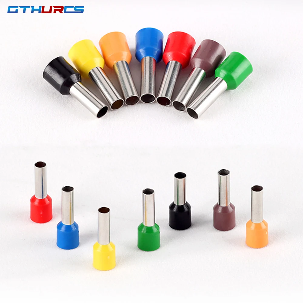 Insulated Ferrules Terminal Block Cord End Wire Connector Electrical Crimp Terminator 1000PCS Pack E0508 E7508 E1008 E1508 E2508 terminal connector