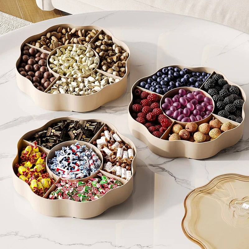 Home Candy Tray Dried Fruit Snacks Candy Storage Tray Living Room Coffee Table Dried Fruit Small Item Storage Box PP Material