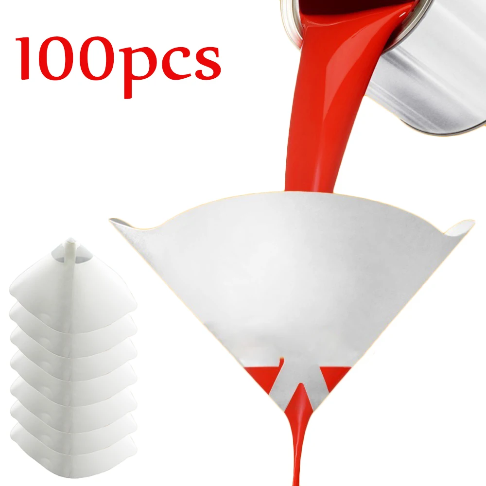 

Car Paint Spray Mesh Paper Filter Purifying Straining Funnel Disposable Paint Filter Conical Nylon Micron Paper Funnels Tools