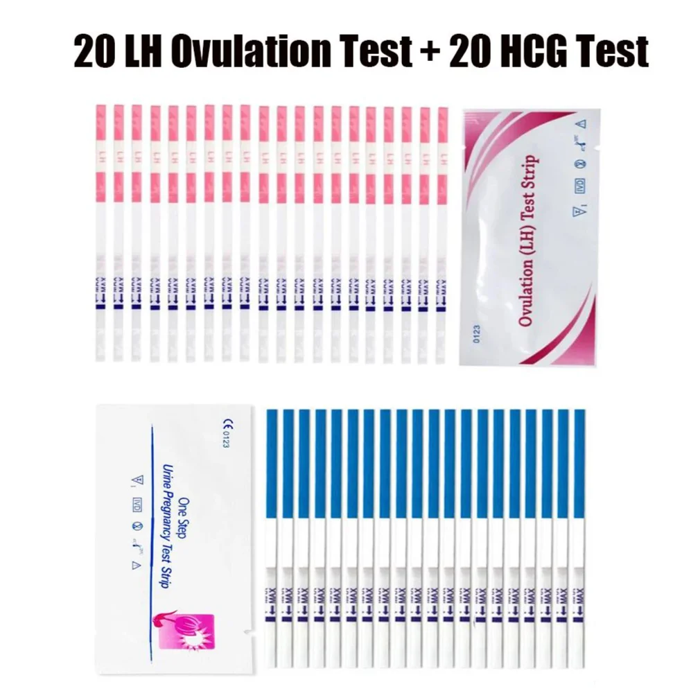 HCG Pregnancy Test Strips + LH Ovulation Testing Paper For Women Household Urine Measuring Kits Expect A Baby Over 99% Accuracy ovulation test strips pregnancy test pregnancy test strips