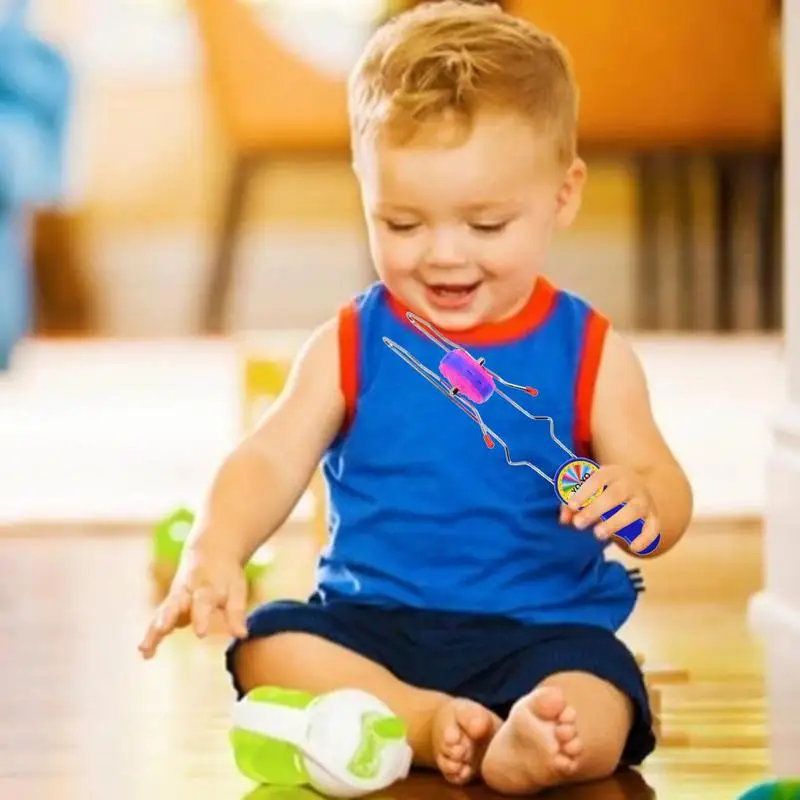 Flash Gyro Toy Trackball Toy Spinning Retro Lighting Gyro Wheels Rotate Track Yo-Yo Ball Light Up KidsToys Sensory Toys 4