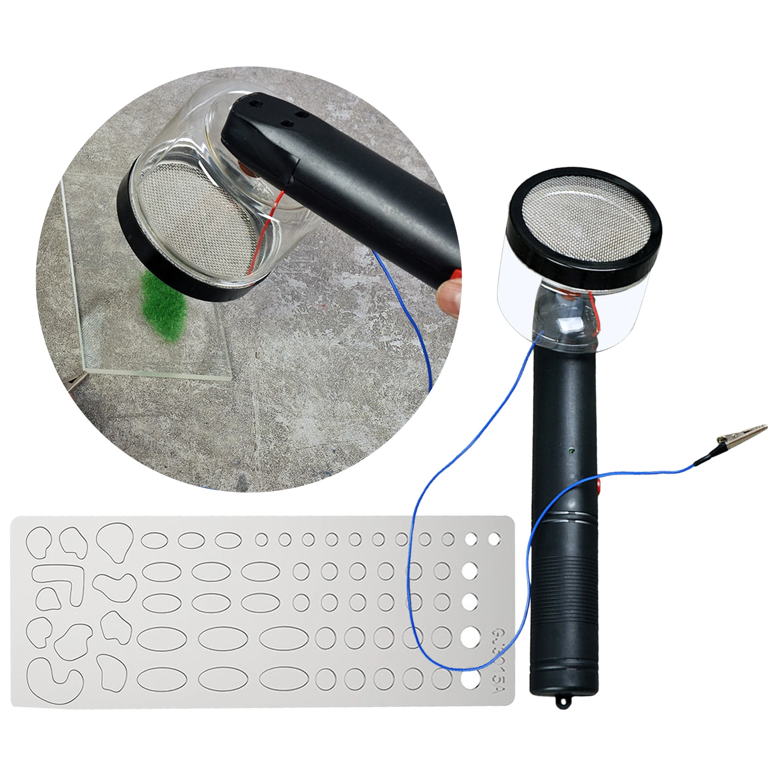 플로킹 머신 정적 잔디 어플리케이터 샌드박스 모델 용품 키트, 미니어처 장면 모델 모래용