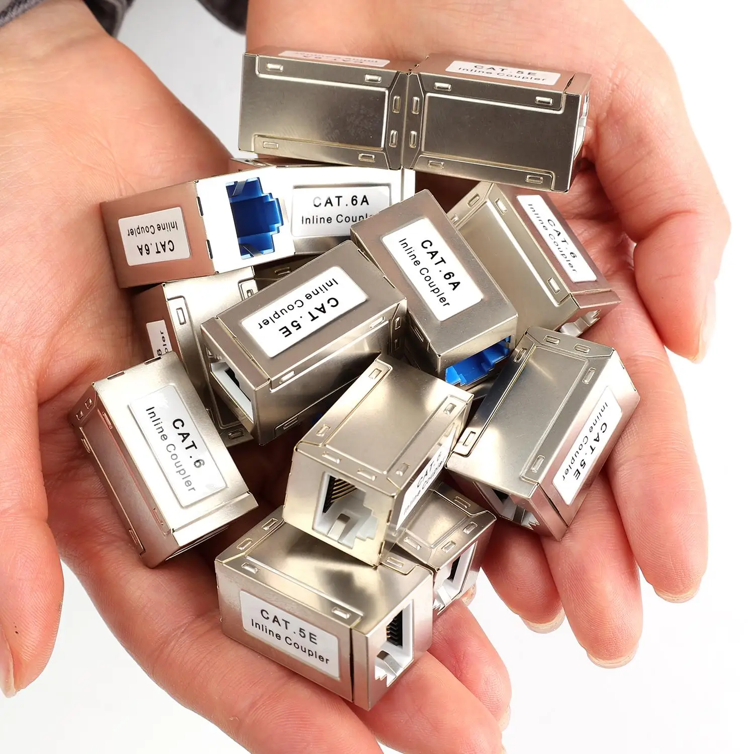 1-10PCS CAT6A CAT6 CAT5E RJ45 인라인 커플러 Cat 6 RJ45 이더넷 커넥터 여성-여성 랜 케이블 연장기(홈 오피스용)