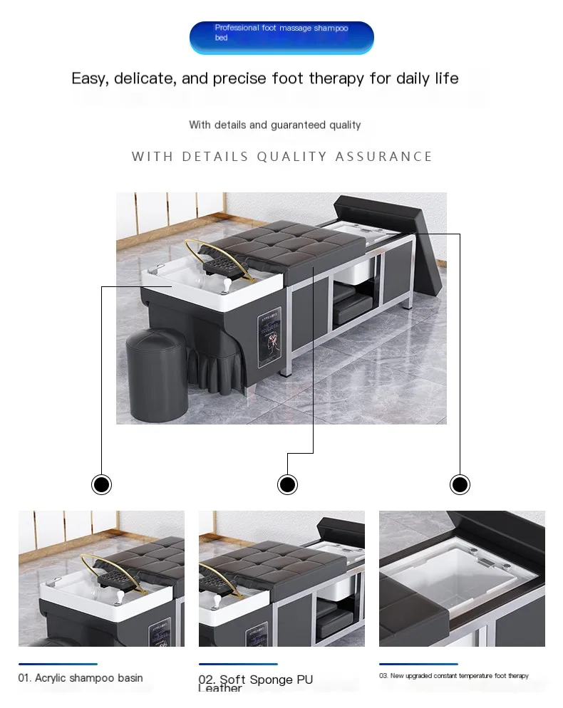 Description Picture 3 of itemFoot Basin Hair Washing Bed Japanese Comfort Massage Head Spa Shampoo Chair Salon Luxury Behandelstoel Salon Equipment MQ50SC