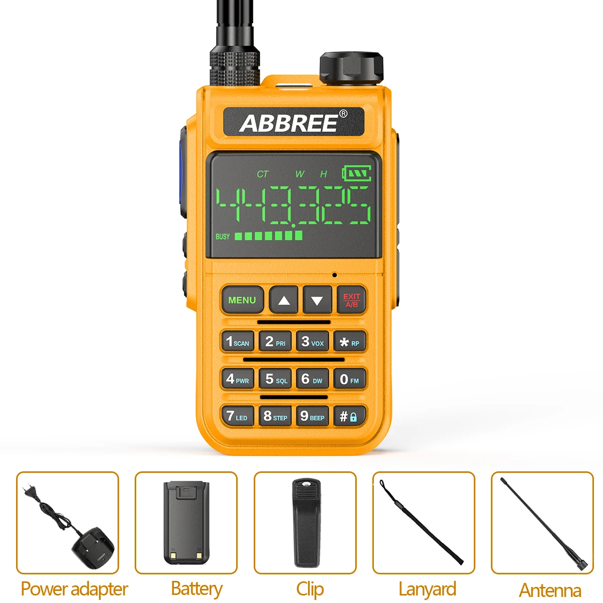 military walkie talkie ABBREE AR-518 Walkie Talkie Automatic Wireless Copy Frequency 10W 108-660MHz Air Band Long Range USB Charging Baofeng UV-5R Radi walkie talkies for adults Walkie Talkie