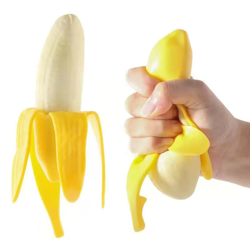 

Cute Fruit Squishy Stress Balls Fidget Sensory Toy Squeeze Stress Relief Hand Toy Anti-Anxiety Banana Stretchy Slow Rising Toy