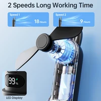 Portable Fan Mini Cute Handheld Fan LED Display USB 2000mAh Recharge Hand Held Small Pocket Fan with Power Bank Feature 6