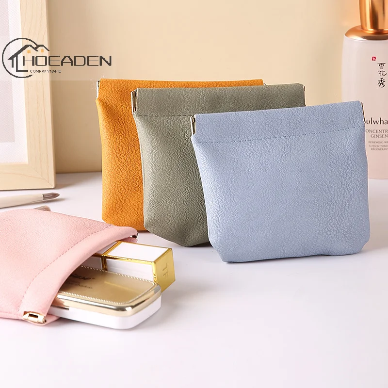 

Lipstick Pouch Leather Cable Organizer Bag Sealing Coins Keys Organizer Bag Jewelry Earphone Storage Pouch Pocket Cosmetic Bag