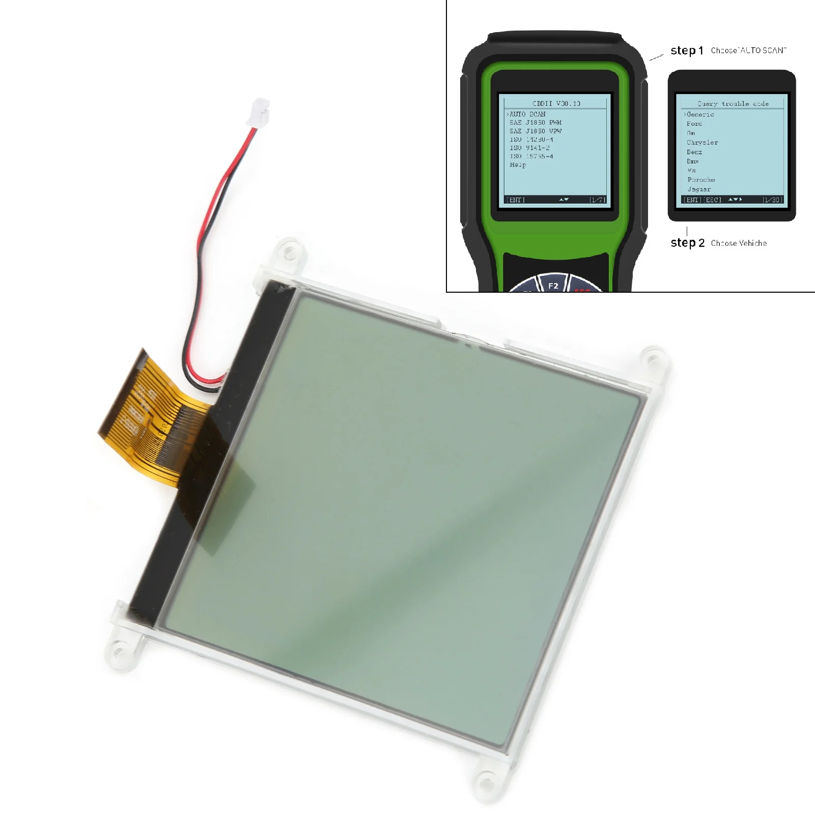 ЖК-дисплей 63x6 3 мм/2.5x2.5in неразрушительный для XTOOL X100 Pro/X200 для OBDSTAR X100 Pro/X200