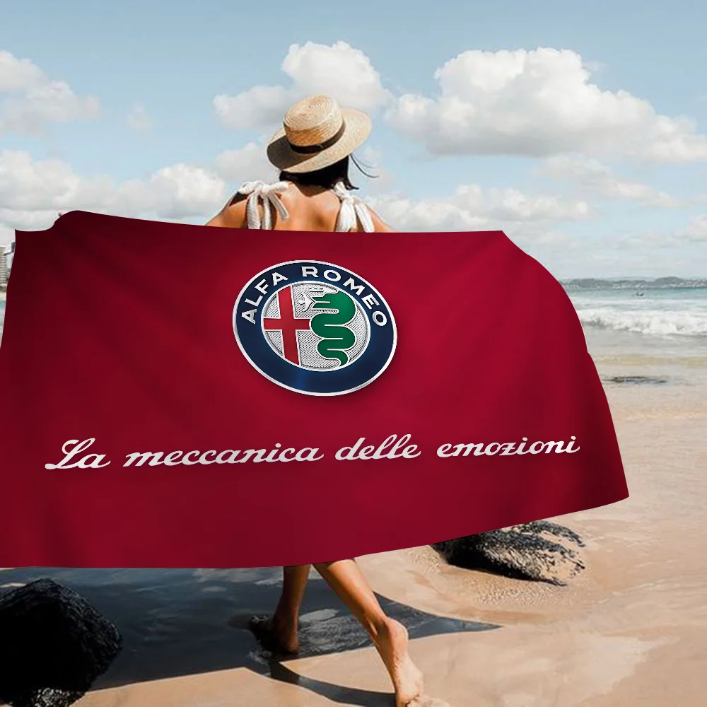 Alfa R-Romeo Logo Big Microfiber Beach Towels Quick Dry Towel Sand Beach Towels Pool Towel for Travel Swim Pool Yoga 2