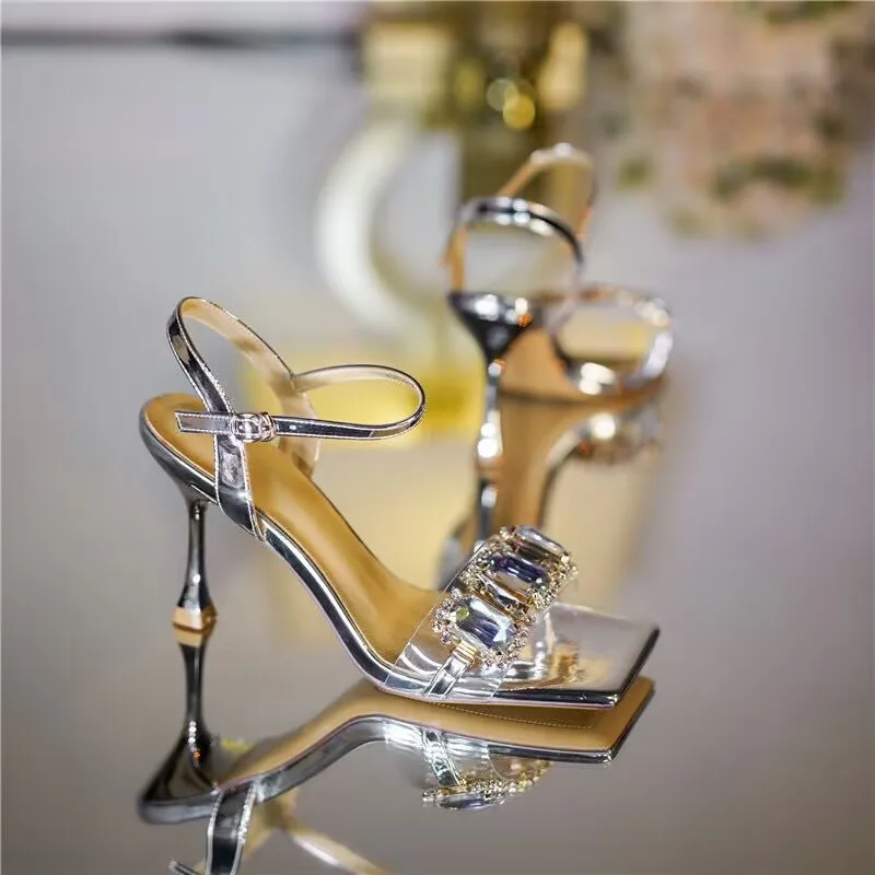 Shoes Summer New Comfortable Sandals Women Wear Crystal Stiletto Heels Fashion Shoes 2023 Matching Women's Shoes