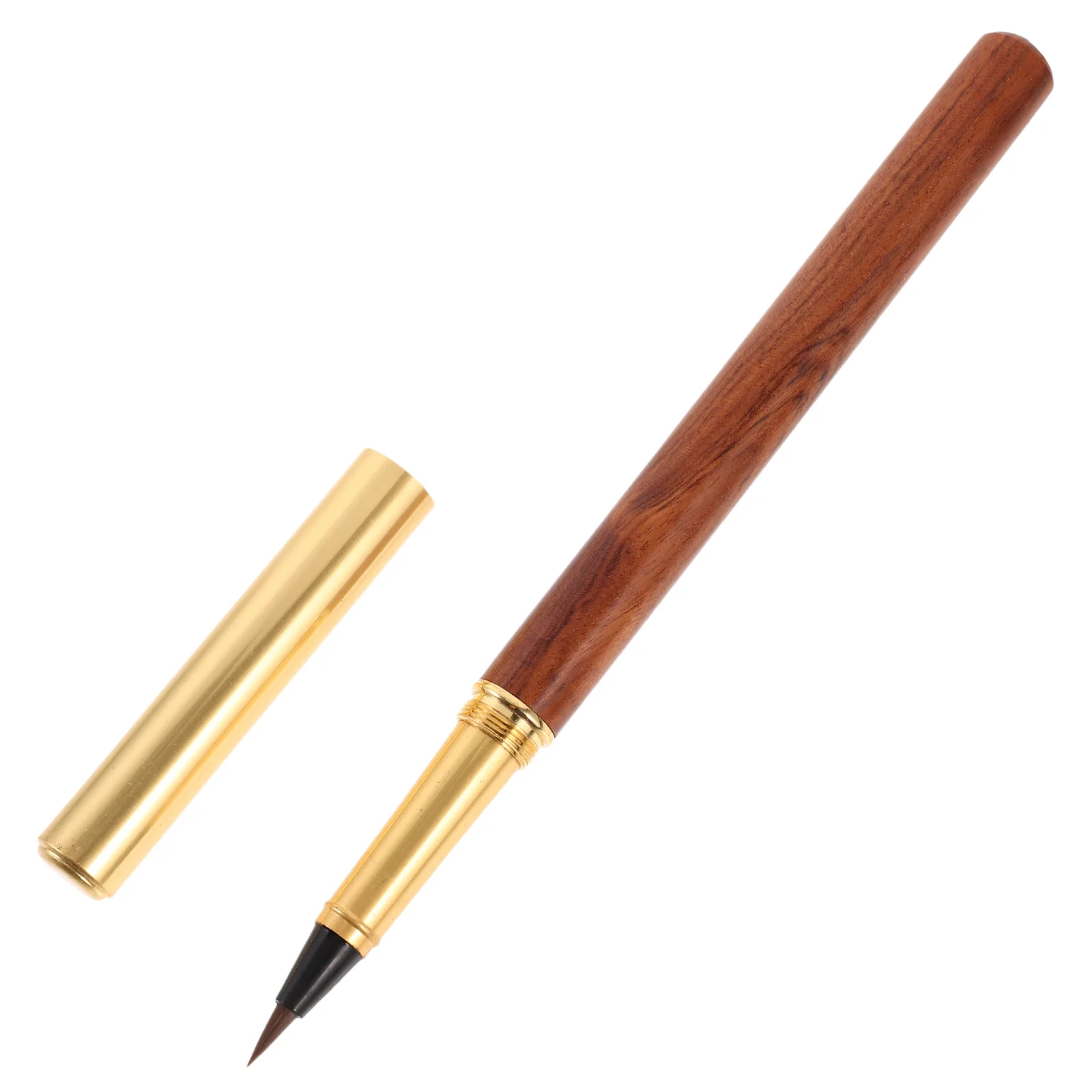 

Pens Solid Wood Fountain Style Sandalwood Small Regular Script Sutra Copying Portable Refillable Soft Beauty Brush Red for Home