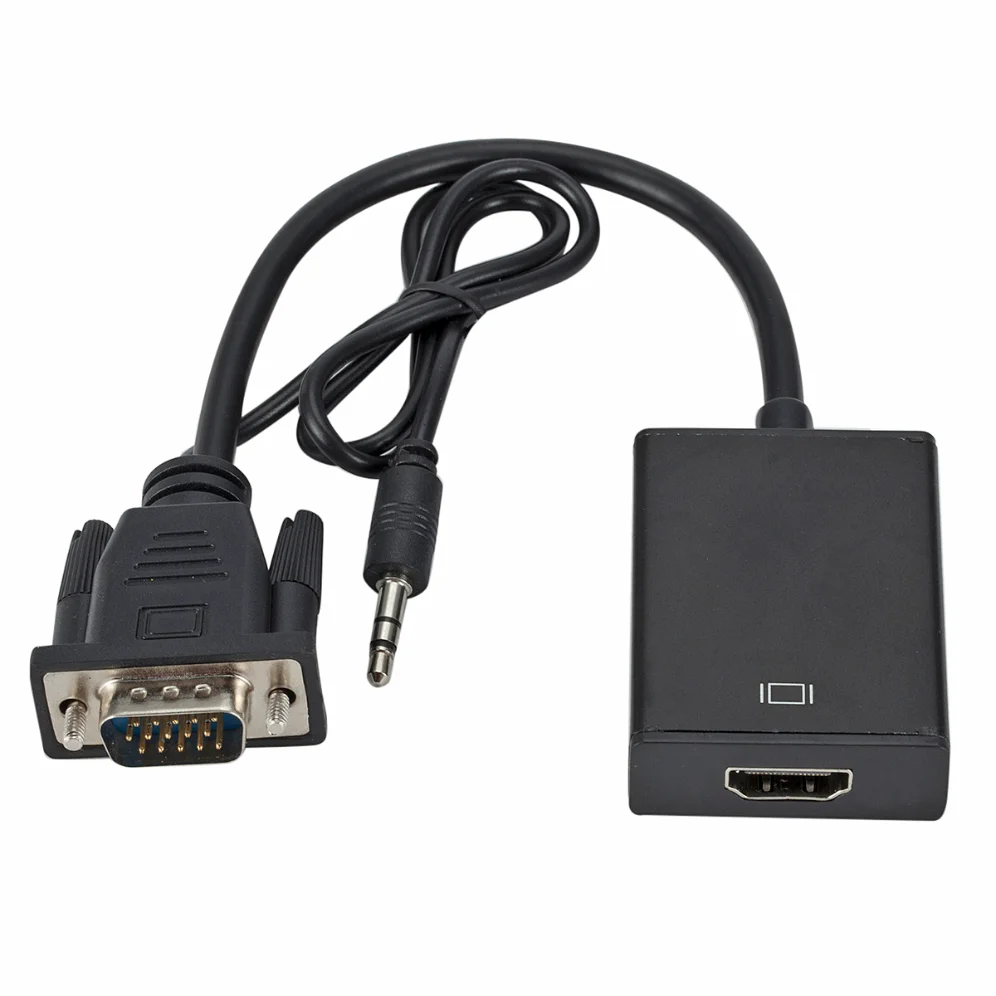 VGA to HDMI-compatible Converter Cable Full HD 1080P VGA to HDMI Cable Adapter W