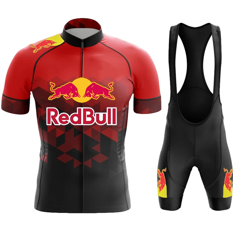Red Bull Sportswear Mountain Cycling Clothing Uniform Jersey Men Men's Bike Shorts Man Mtb Pants 2024 Outfit Set Sports Team Bib 2