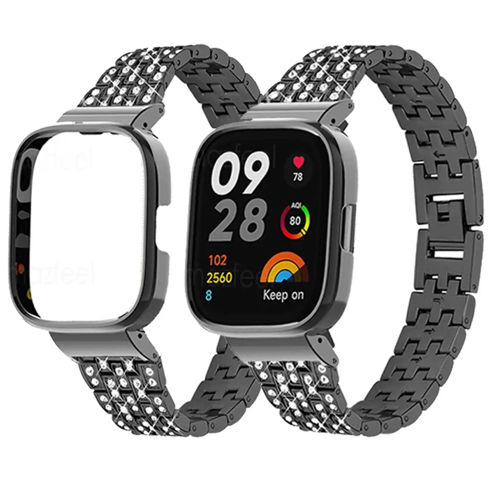 

Diamond Strap For Redmi Watch 3 Active Smart Watch Metal Bracelet Protective Cover For Redmi Watch 3 /2 Lite /Mi Watch Lite Band