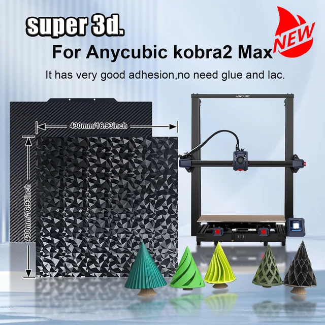 HzdaDeve 430X430 PEI Bouwplaat - Dubbelzijdig Voor 3D Printers, Getextureerd/glad