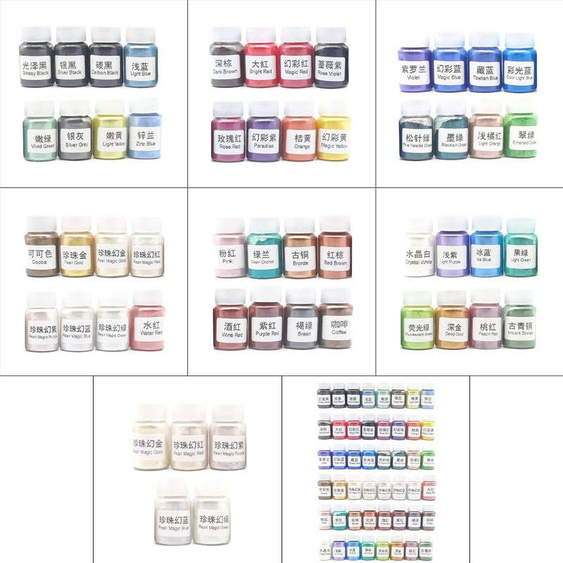 

48 Colors Mica Resin Pigment Rainbow Pearl Powder Epoxy Mold Glitter Colorant