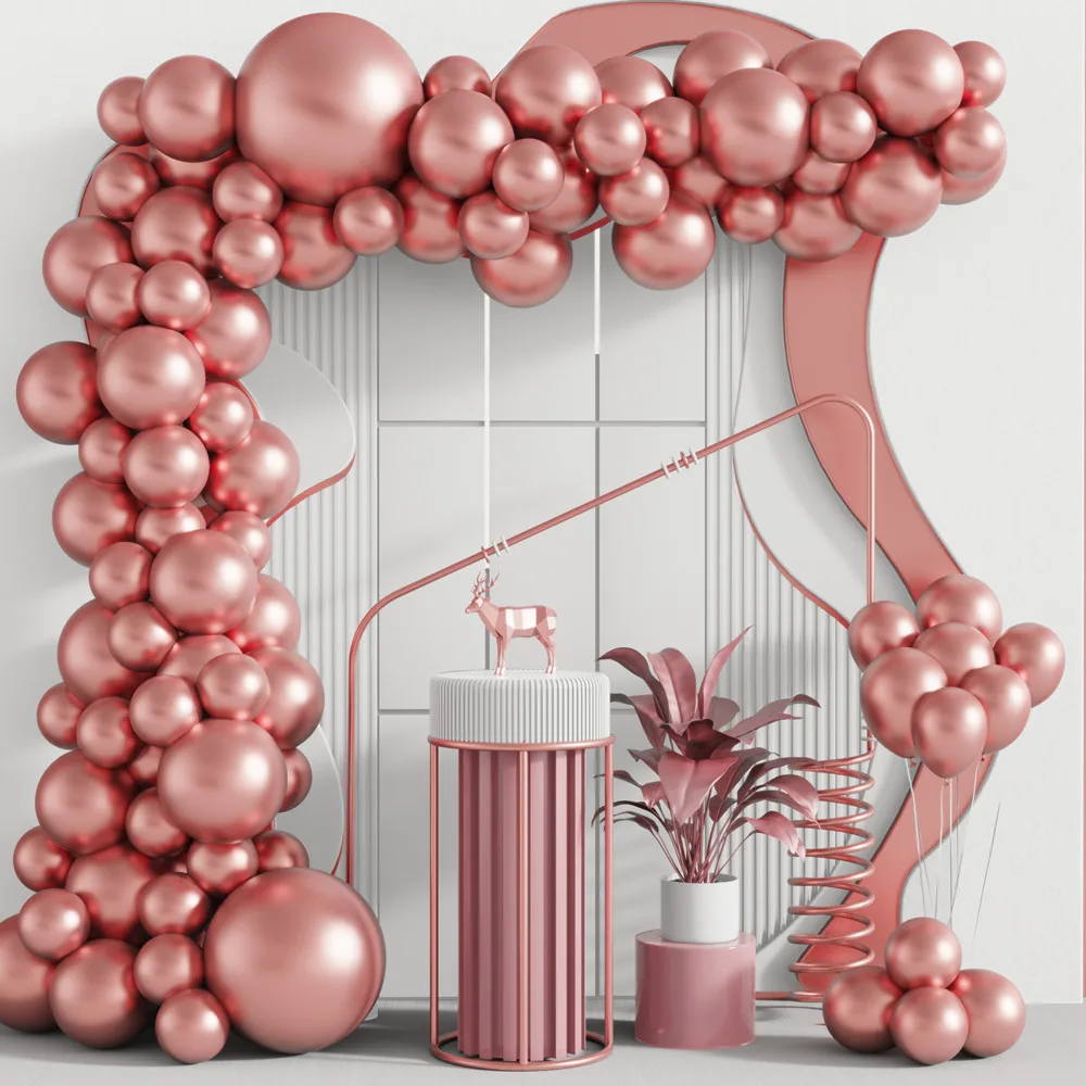 

5/10/12/18 Inch Rose Gold Metallic Chrome Latex Balloons Mermaid Multicolor Globos Wedding Baby Shower Birthday Party Decoration