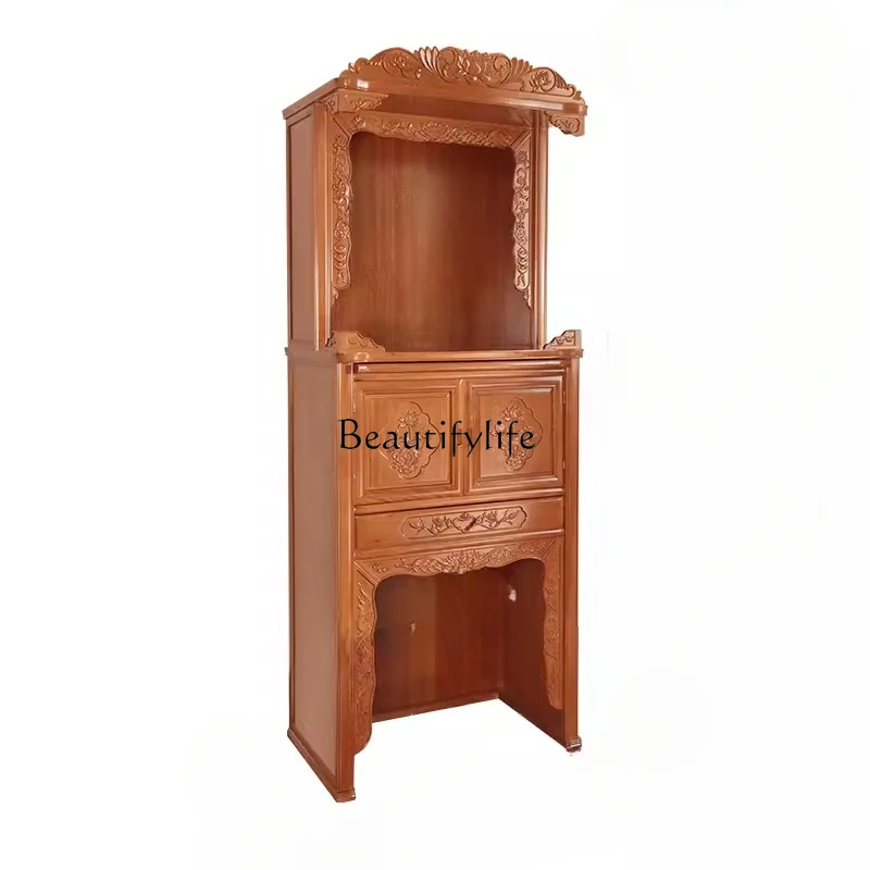 

Household Buddha Cabinet Solid Wood Chinese Style Altar Fokan Cabinet Altar Worship Table Ancestor Cabinet