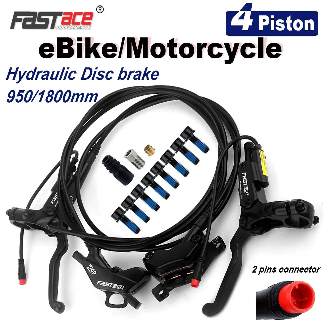 

Fastace 4 Pistons E-bike Hydraulic Disc Brake Electric Bike Brakes Power Off Sensor Brakes for Motorcycle Surron XC Dirt Bike