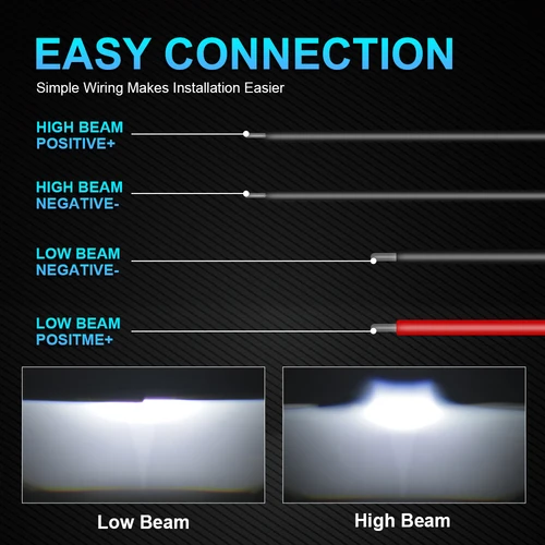 NLpearl 자동차 헤드라이트용 Bi Xenon 프로젝터 렌즈, 100W, 3 인치, H7 H4, 30000LM, 6000K 쌍곡면 렌즈, 헤드램프 개조 5