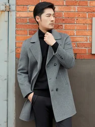 2023 Autumn And Winter New Wool Double-Sided Coat Men's Long Suit Collar Business Casual Temperament Cashmere Woolen Coat Coat