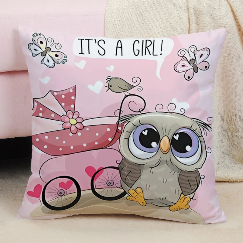 

Chair Cushion Owl Pillow Hugs Double Sided Printing Anime Coussin Canapé Decorative Cushions for Luxury Room Pillowcase 50x50