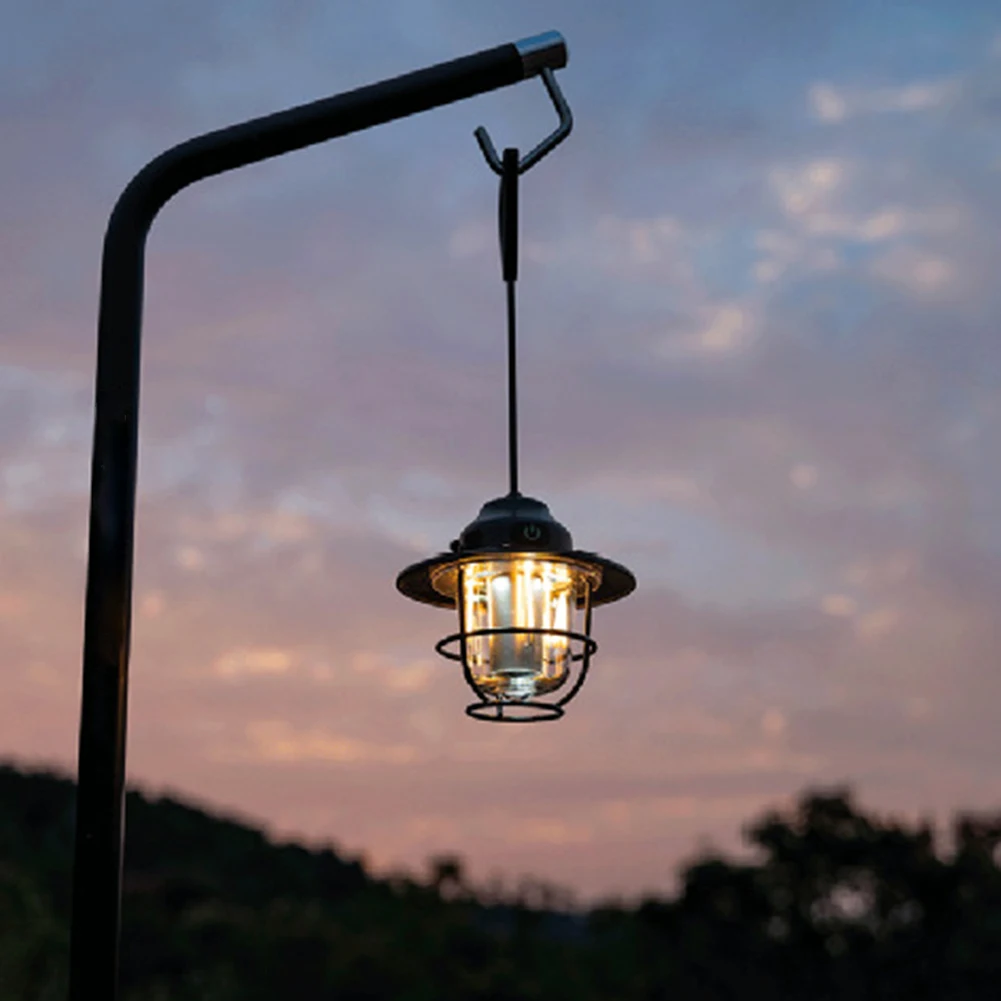 LED Camping Lantern Dimming Emergency Lamp Type C Charging Retro Camping Light 4 Light Modes Multifunction for Fishing Camping 2