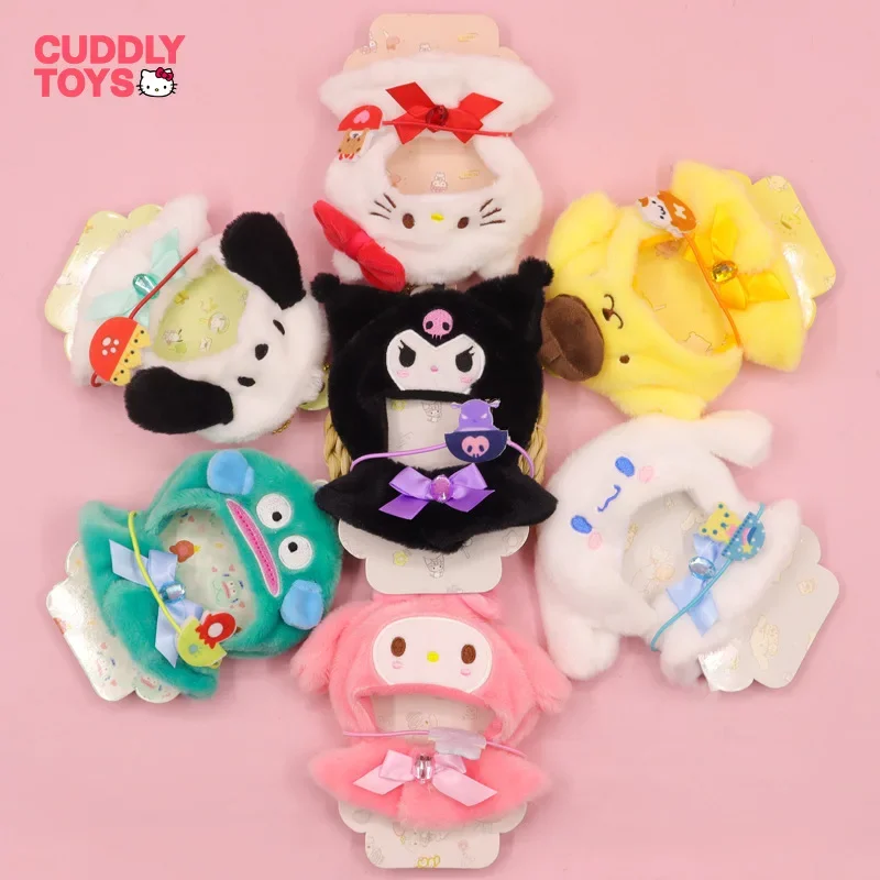 Hello Kitty Plush Pendant Cartoon Sanrio Cross Dressing Doll Clothing Series Kawaii Kuromi Melody Keychain Pendant for Girl Gift sanrio hello kitty gothic punk vintage pink cross chains crossbody bags for women toys hot girl handbag y2k trend tote bag gift