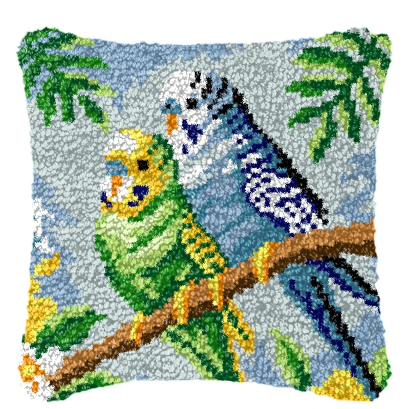 Owl/Butterfly Bird Latch Hook Pillow Hooks Hand Knitted Embroidery Carpet Pillow Embroidery Latch Hook Kits Smyrna Package
