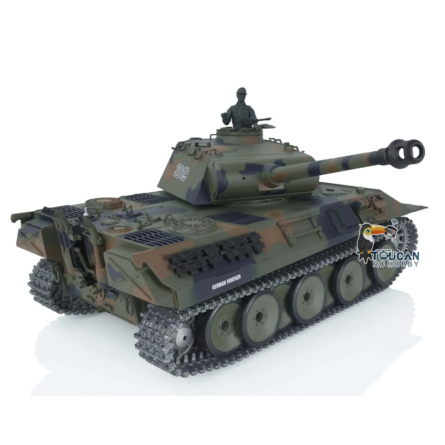 Outdoor Toys Heng Long 1/16 Scale 7.0 Upgraded Version German Tiger I Panther V 3819 RC Tank 3818 Metal Tracks Radio Smoke Model 5