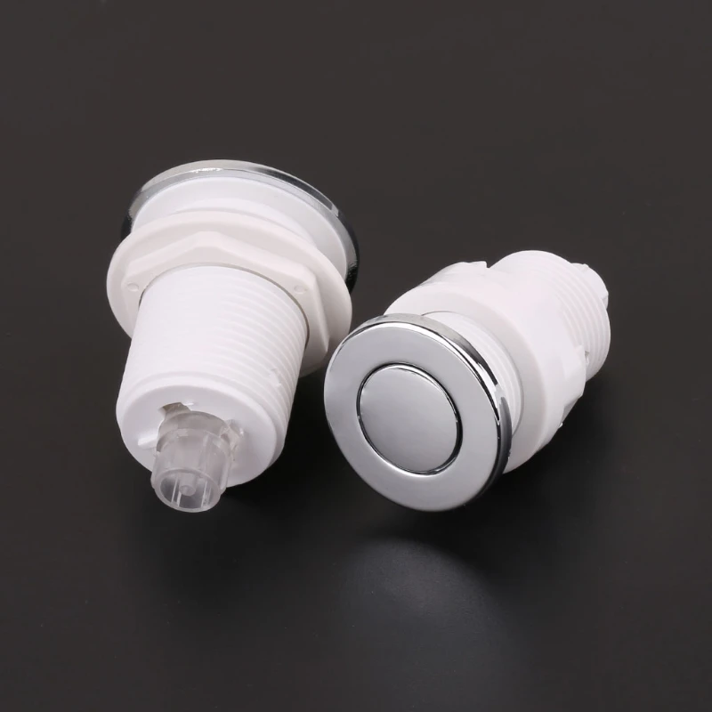 On Off Push Air Switch Button 28mm/32mm For Bathtub Spa Waste Garbage Disposal Whirlpool Pneumatic Switch Silver