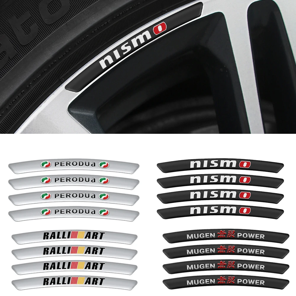 4pcs Aluminum Car Wheel Rims Racing Stickers Badges Auto Decoration For