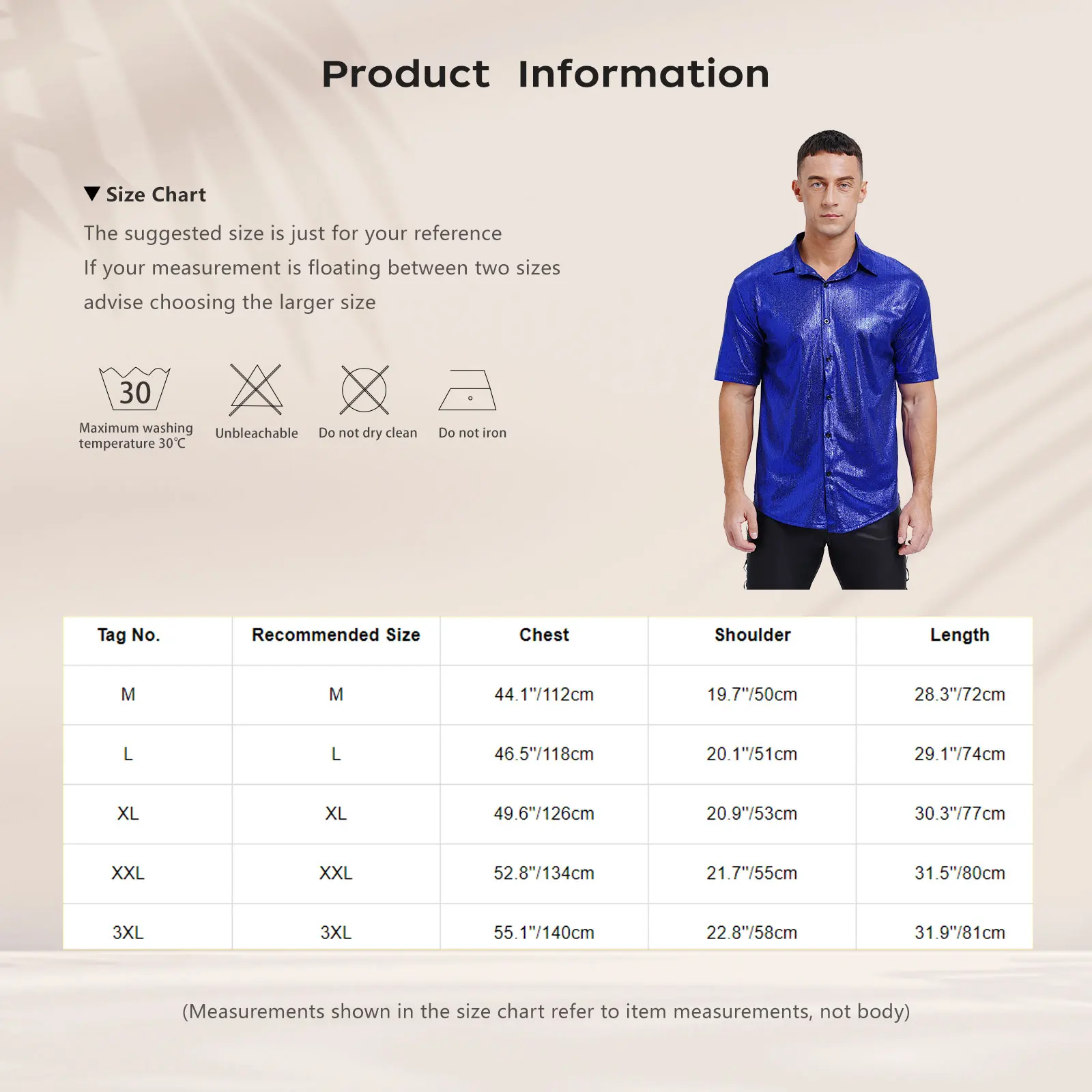 TiaoBug Mens Disco Party Outfit Metallic Shiny Shirt Turn-Down Collar Short Sleeve Button Tops for Nightclub Stage Performance