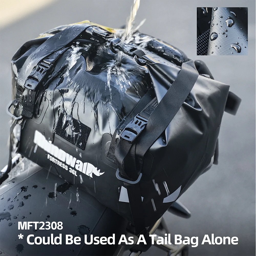 Rhinowalk Motorcycle Tail Bag Waterproof 36L/72L Camera Or Cooler