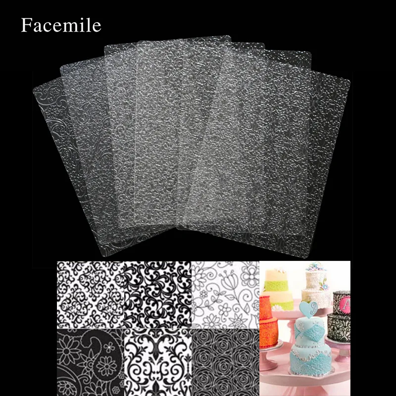 2X Brick Wall Stone Impression Mat Plastic Fondant Cake Decorating Embosser S 