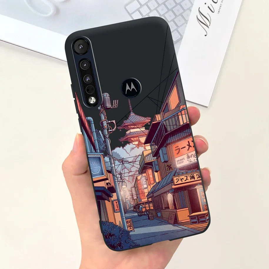 Floral Marble Design Silicone Protective Case - Black