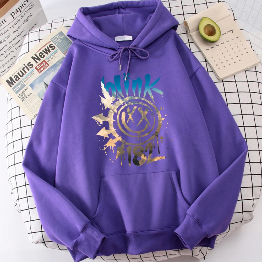 

Punk Style Band 182 Printing Hoodies Men'S Personality Hooded Sweatshirt Unique Pocket Pullovers Versatile Fleece Hoodie Mens