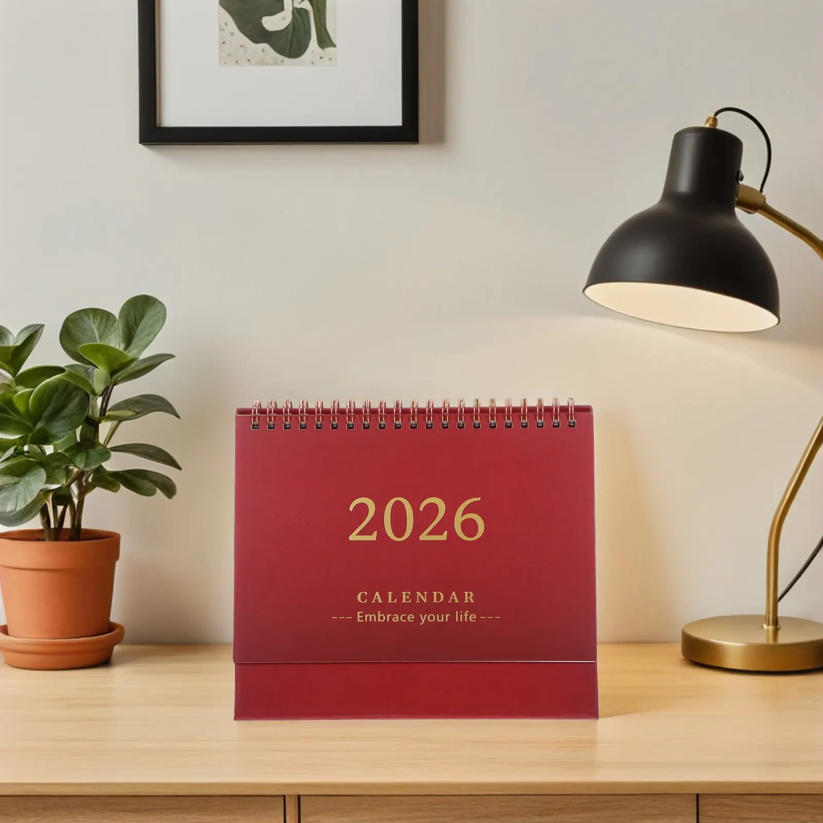 2026 작은 책상 달력 미니멀리스트 단색 두꺼운 종이 일일 플립 달력 사무실 홈 플래닝 홈 가구 장식