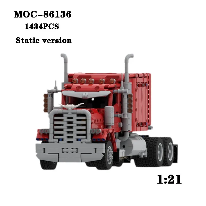 

Classic MOC-86136 Building Block Heavy Truck Tractor Assembly and Assembly 1434+PCS Parts Model Adult and Children's Toy Gift