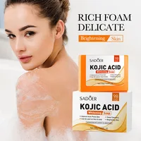 SADOER savon pour le visage à l'acide kojique mousse de lavage du visage nettoyant pour le visage hydratant contrôle de l'huile corps bain savon fait à la main 4