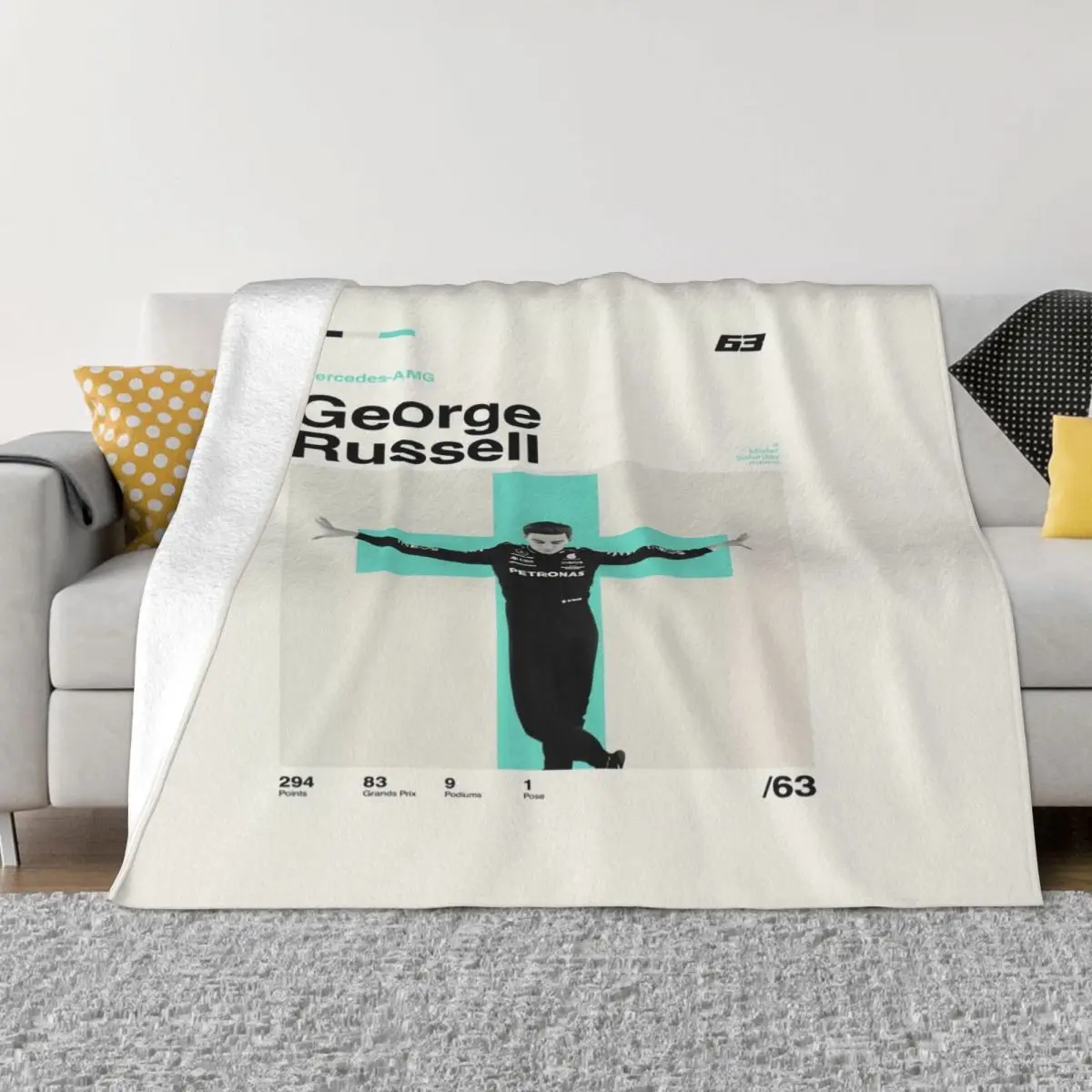 George Russell Modern Mid Century Poster Una Coperta In Micro Pile Ultra-Morbida