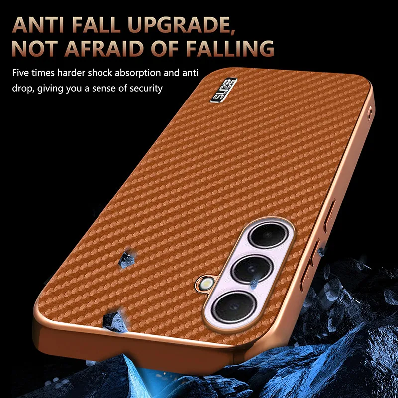Enhanced Carbon Fiber Armor Hybrid Phone Case - Durable Back Cover with Sleek Design