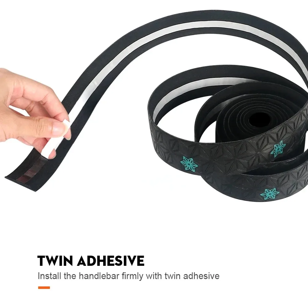 1 Pair Anti Slip Road Bike Handlebar Tape PU Shock Handle Bar Tape Bar End Plugs Bicycle PU Anti Vibration Wrap Bartape Bike Handlebar Tape
