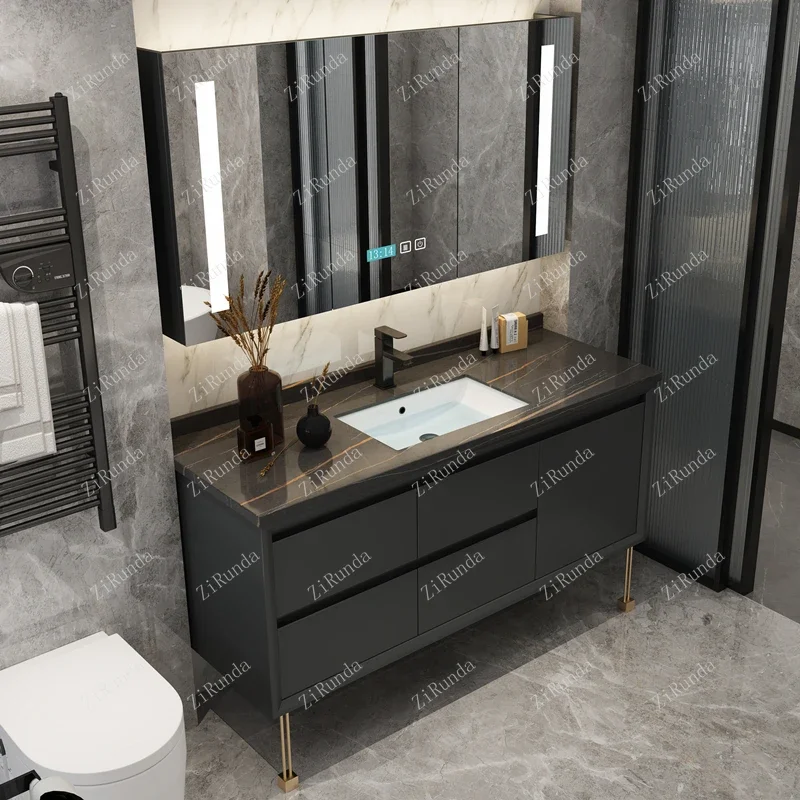 ~Bathroom Cabinet Combination Smart Bathroom Table Wash Face and Wash Hands Basin Cabinet Bathroom Set