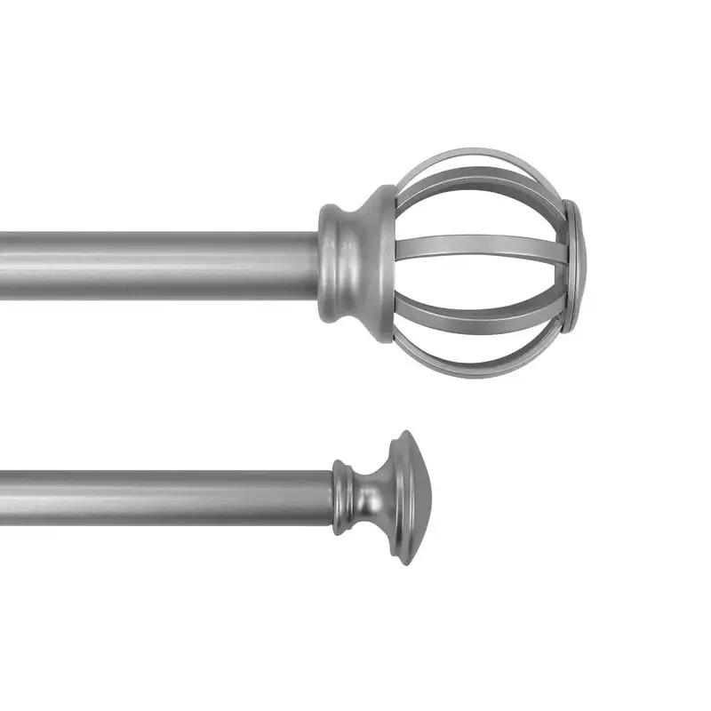 

& 3/4" Metal Cage Double Curtain Rod 30-84" Satin Nickel