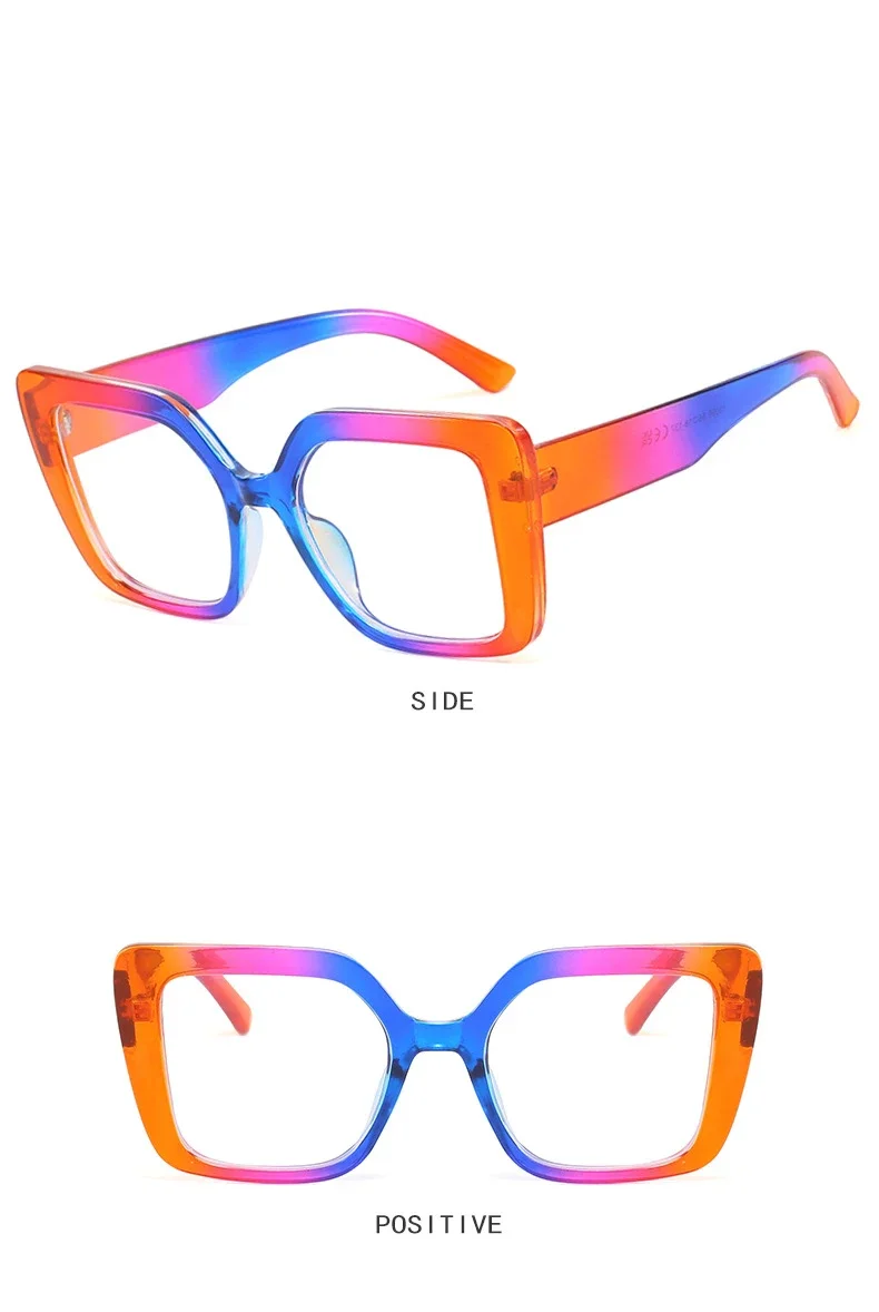 GM LUMIAS Übergroße quadratische Brille, 2025, neue Vintage-Brille mit mehrfarbigem Rand, Damenbrille, modisches Design, nicht verschreibungspflichtige optische Rahmen – Detail 12