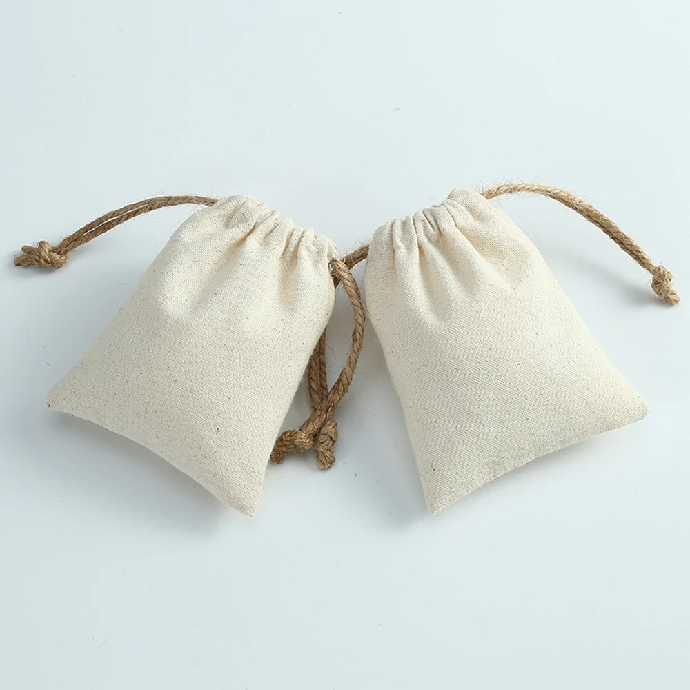 50 코튼 삼베 쥬얼리 포장 파우치 주최자 웨딩 크리스마스 파티 캔디 가방 선물 Mariage Jute Drawstring Gift Bag