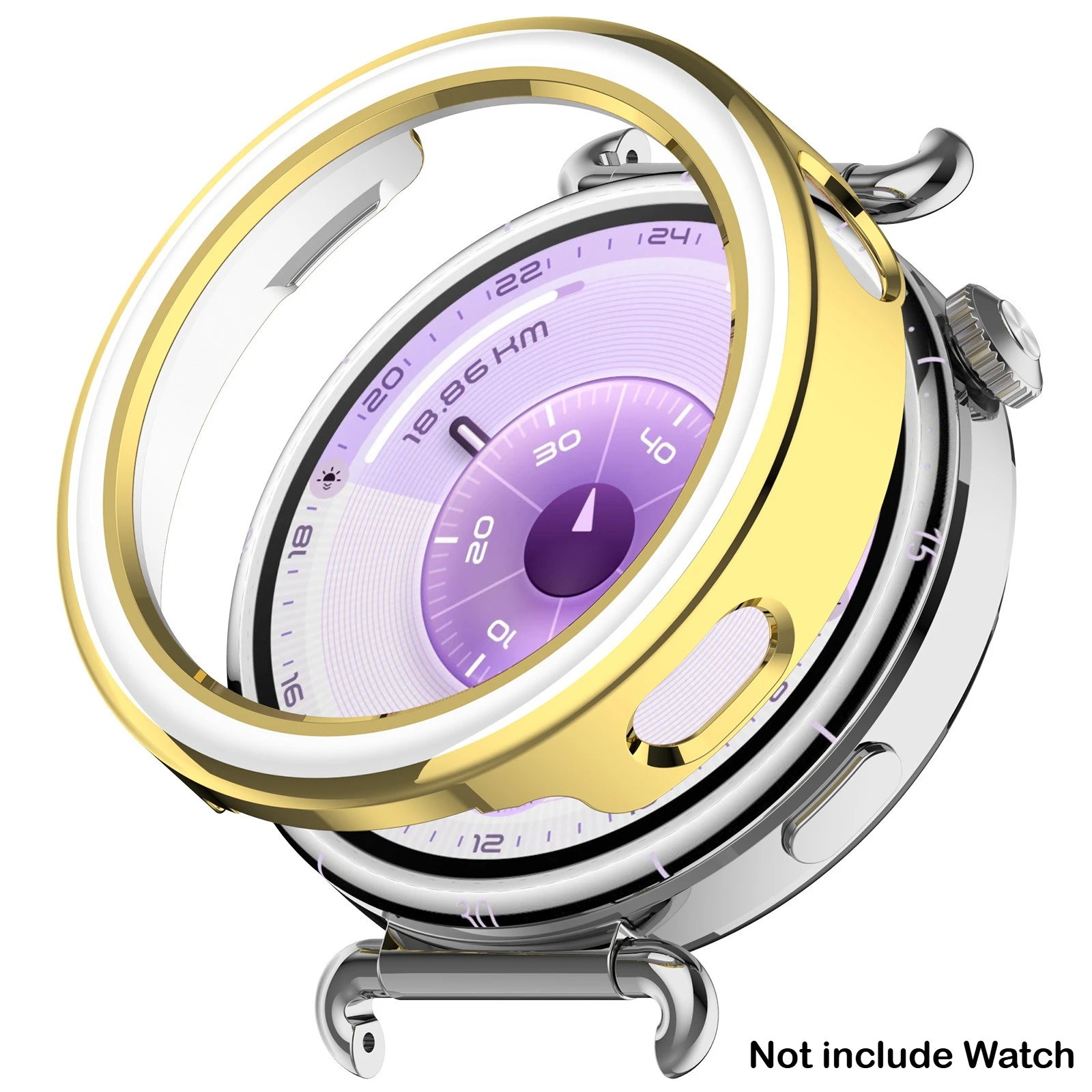 Durable Hollow Watch Case with Diamond-Style Decoration - Hard Protective PC Cover